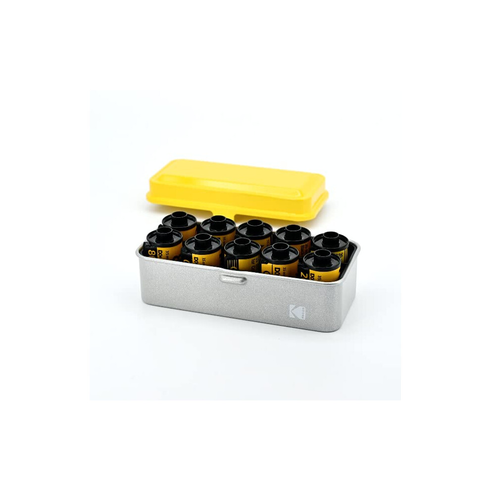 KODAK 120/135 Film Case - for 8 Rolls of 120 Films / 10 Rolls of 35mm Films - Retro Steel Case to Sort & Safeguard Film Yellow Film is not Included