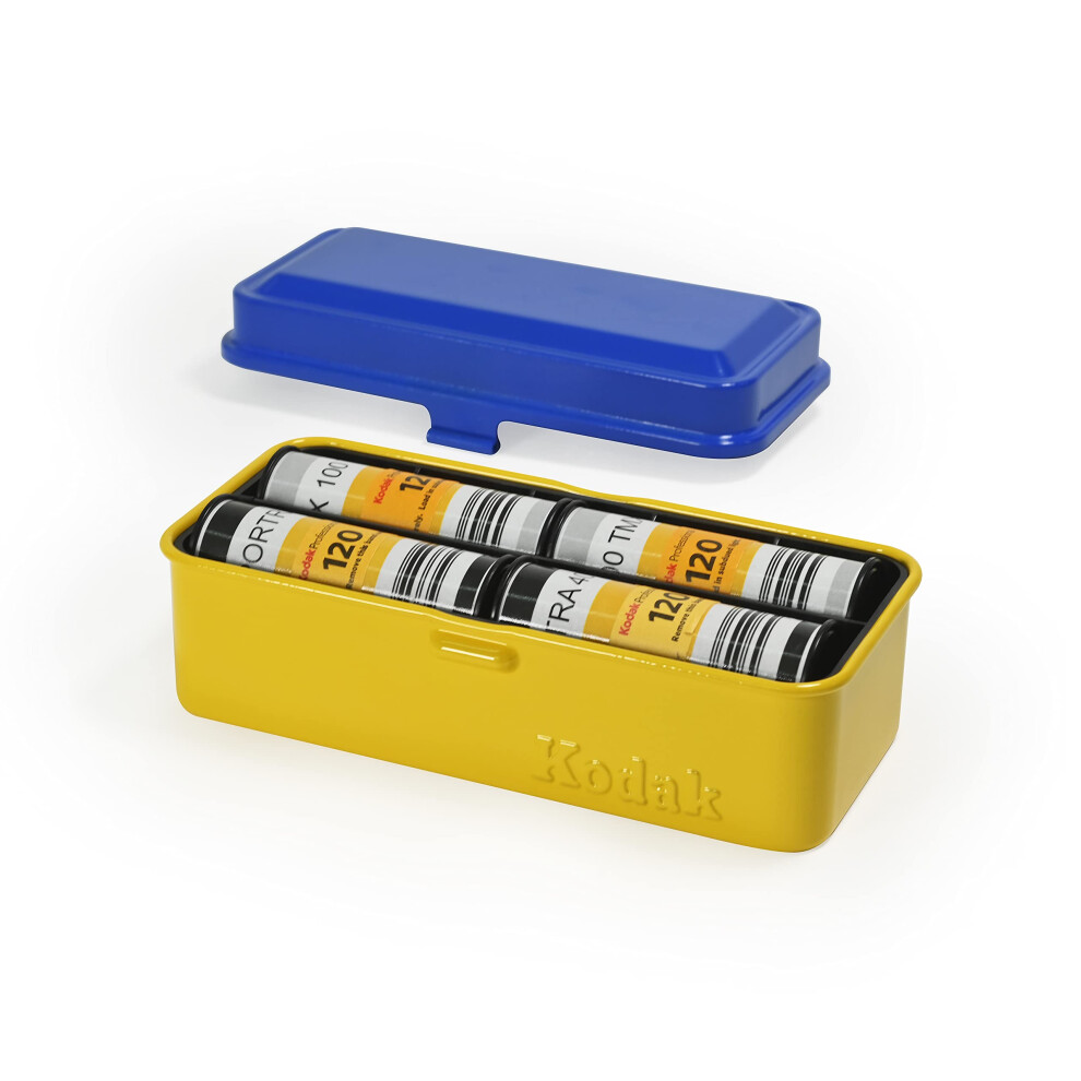 KODAK 120/135 Film Case - for 8 Rolls of 120 Films / 10 Rolls of 35mm Films - Retro Steel Case to Sort & Safeguard Film Blue Film is not Included