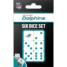 MasterPieces NFL Miami Dolphins dobbelstenenset - 6-delig teamlogo D6 standaard