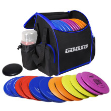 GOOSO Disc Golf Set with Bag - 12 PCS Flying Disc Golf Discs for Beginner with Putter  Midrange  Driver | Portable Disc Golf Backpack Holds 28+ Discs