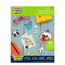 Just Play Shrinky Dinks Kreativset, 25 weiße Blätter, Bastelset für Kinder ab 6 Jahren