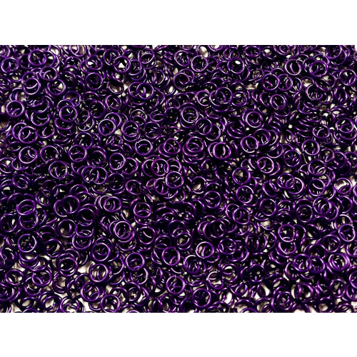 Anéis de Alumínio Anodizado Violeta 1/2 Libra 16G 7/32" ID (2000+ Anéis)