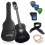 Ashthorpe 30-tums akustisk gitarrpaket fr nybrjare (svart) Basic Starter Kit med Gig Bag Strings Strap Tuner Picks 1