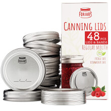48Pcs/24Conjuntos, Tampas e Anéis para Conservas Boca Regular - Selos Herméticos em Frascos Mason