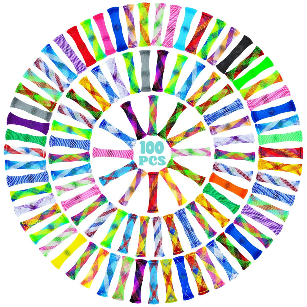Lot De 100 Jouets Anti-Stress En Maille Marbr E, 40 Couleurs M Lang Es, Pour Adultes Et Enfants Atteints De Tdah, De Toc, D'autisme-image