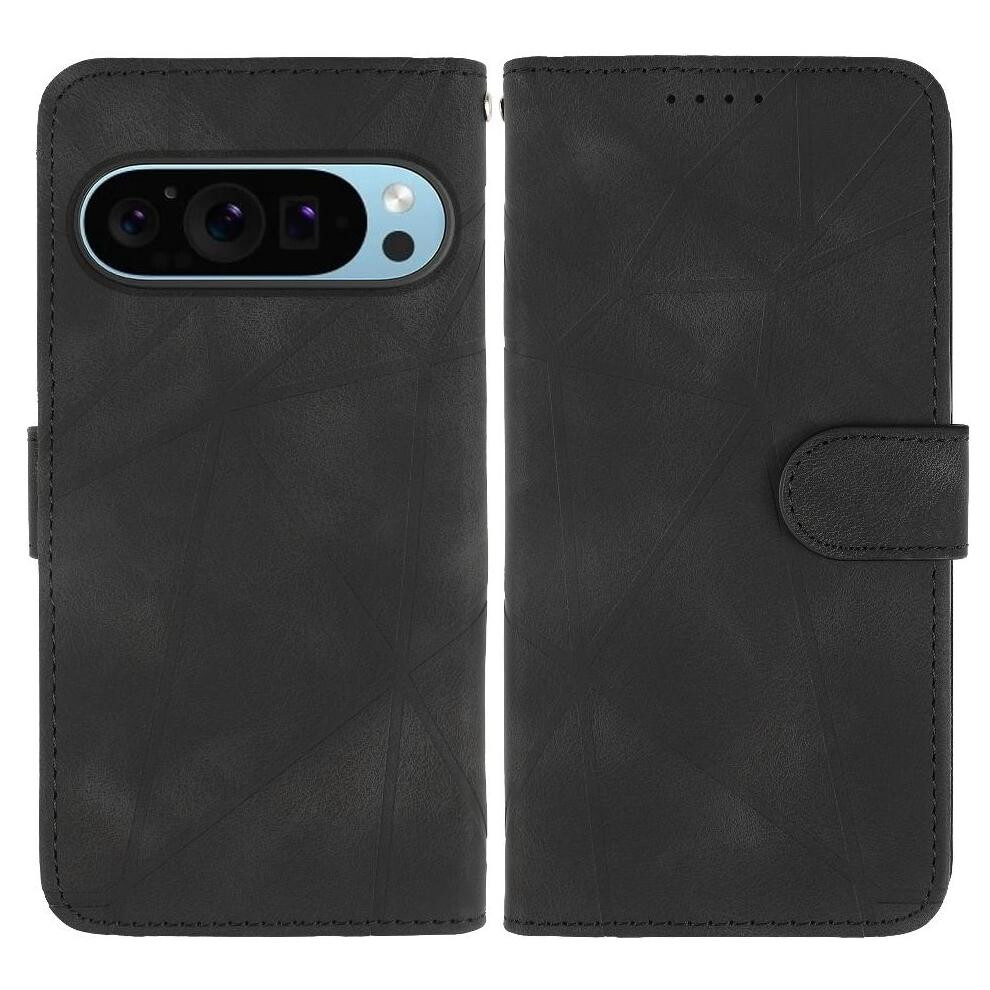 (Black) Flip Case For Google Pixel 9 Pro Xl Card Slot Stand Flip Unisex Black 764490342865