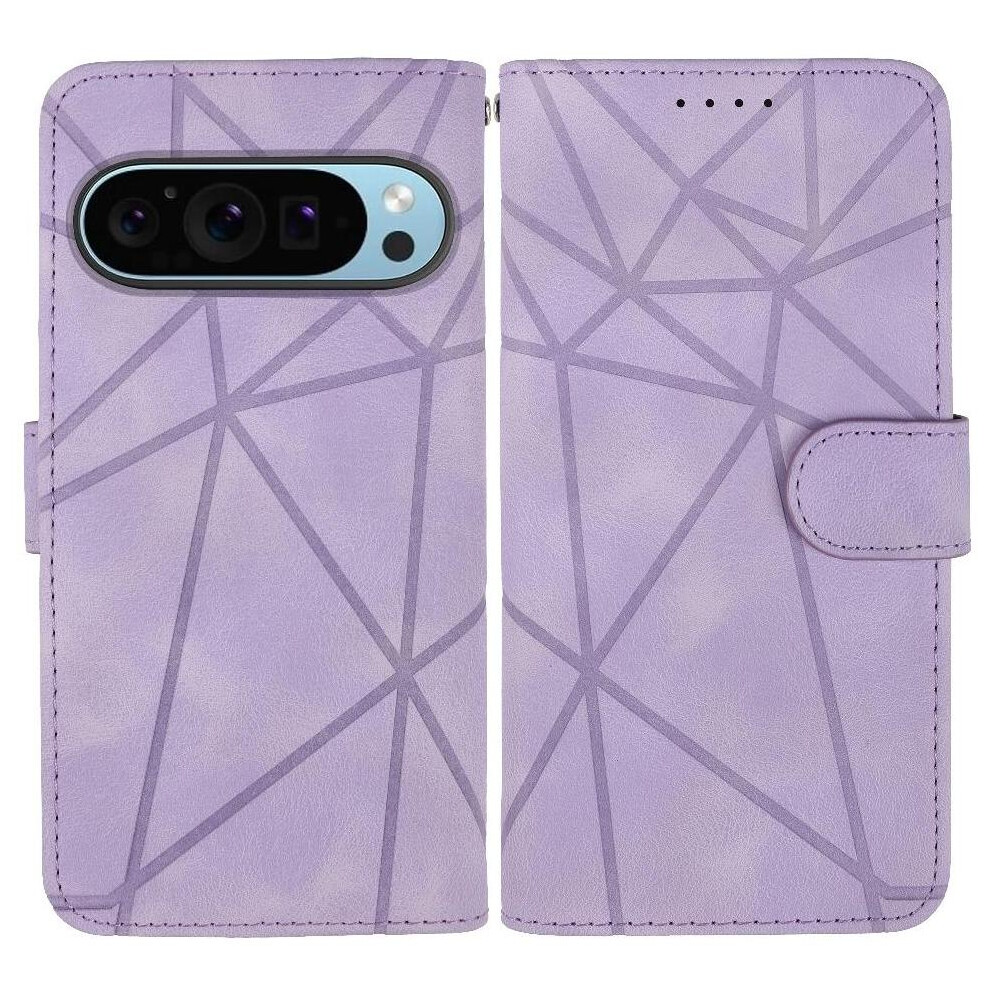 (Purple) Flip Case For Google Pixel 9 Pro Xl Card Slot Stand Flip Unisex Purple 764490342902
