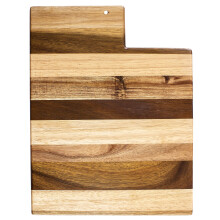 Rock & Branch Shiplap Series Utah State Shaped Wood Cutting Board og Charcuterie Serveringsfad inkluderer Hang Tie til Wall Display