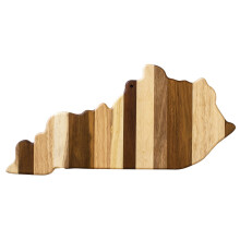 Rock & Branch Shiplap Series Kentucky State Shaped Wood Cutting Board and Charcuterie Servering Platter Inkluderer Hang Tie til Wall Display