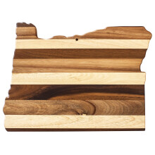 Rock & Branch Shiplap Series Oregon State formede tr?sk?ringsplade og charcuterie serveringsfad inkluderer h?ngende slips til v?gvisning