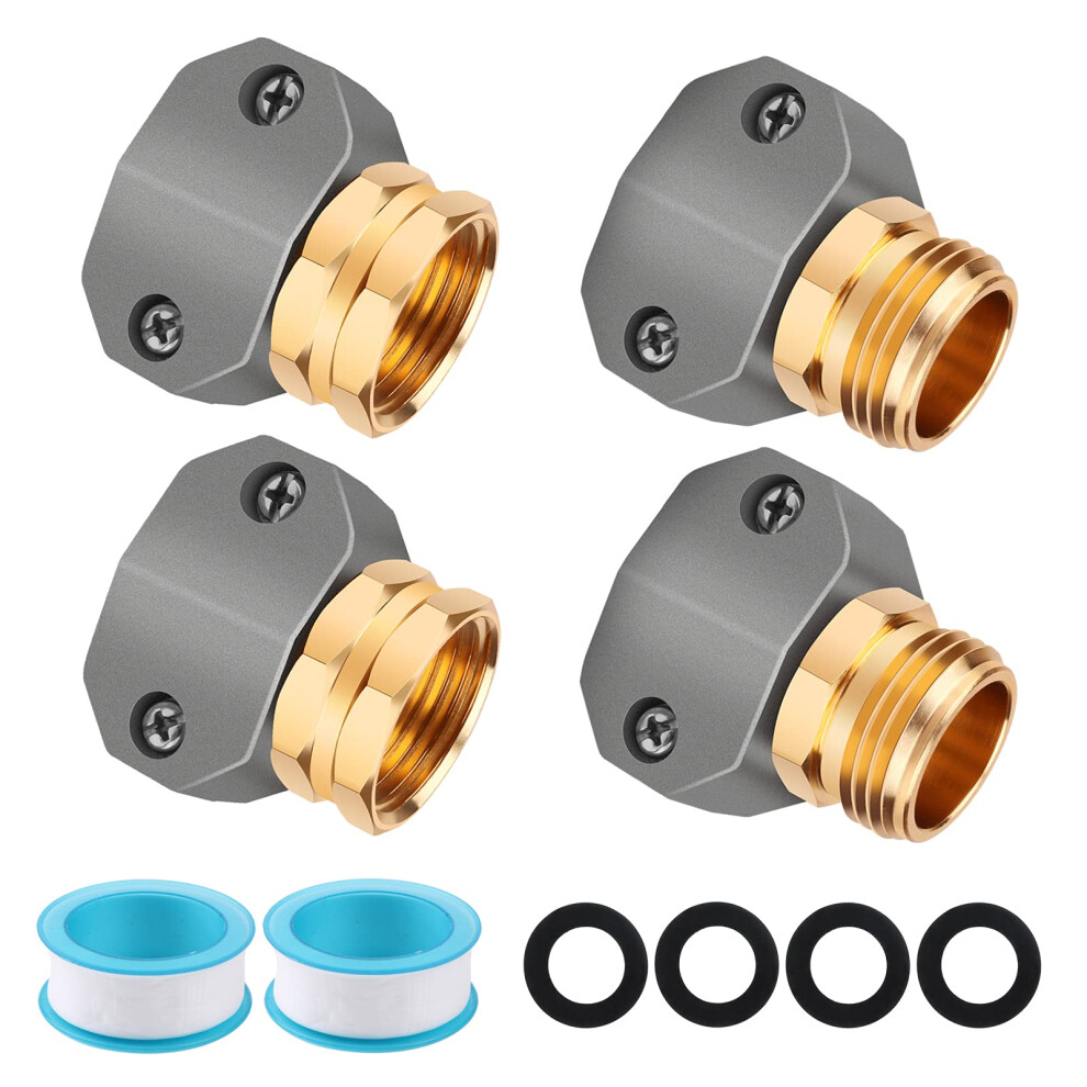 Zestaw Naprawczy Weza Ogrodowego Jeeker Cynkowo-Aluminiowa Koncwka Weza Meska I Zenska Nadaje Sie Do Wezy Ogrodowych 3/4 Cala I 5/8 Cala (2 Zest-image