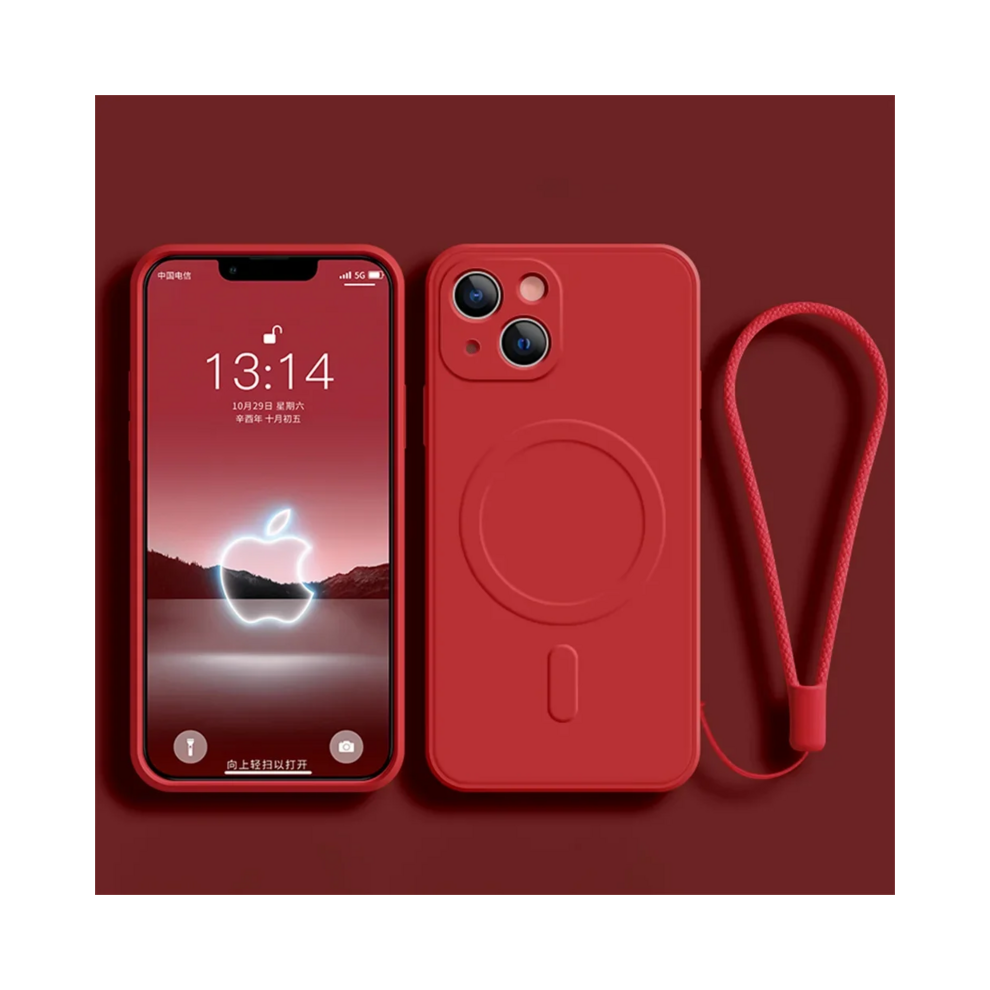 (, For Iphone 16Plus) Liquid Silicone Case For Iphone 16 15 14 13 12 11 Red 967855118376