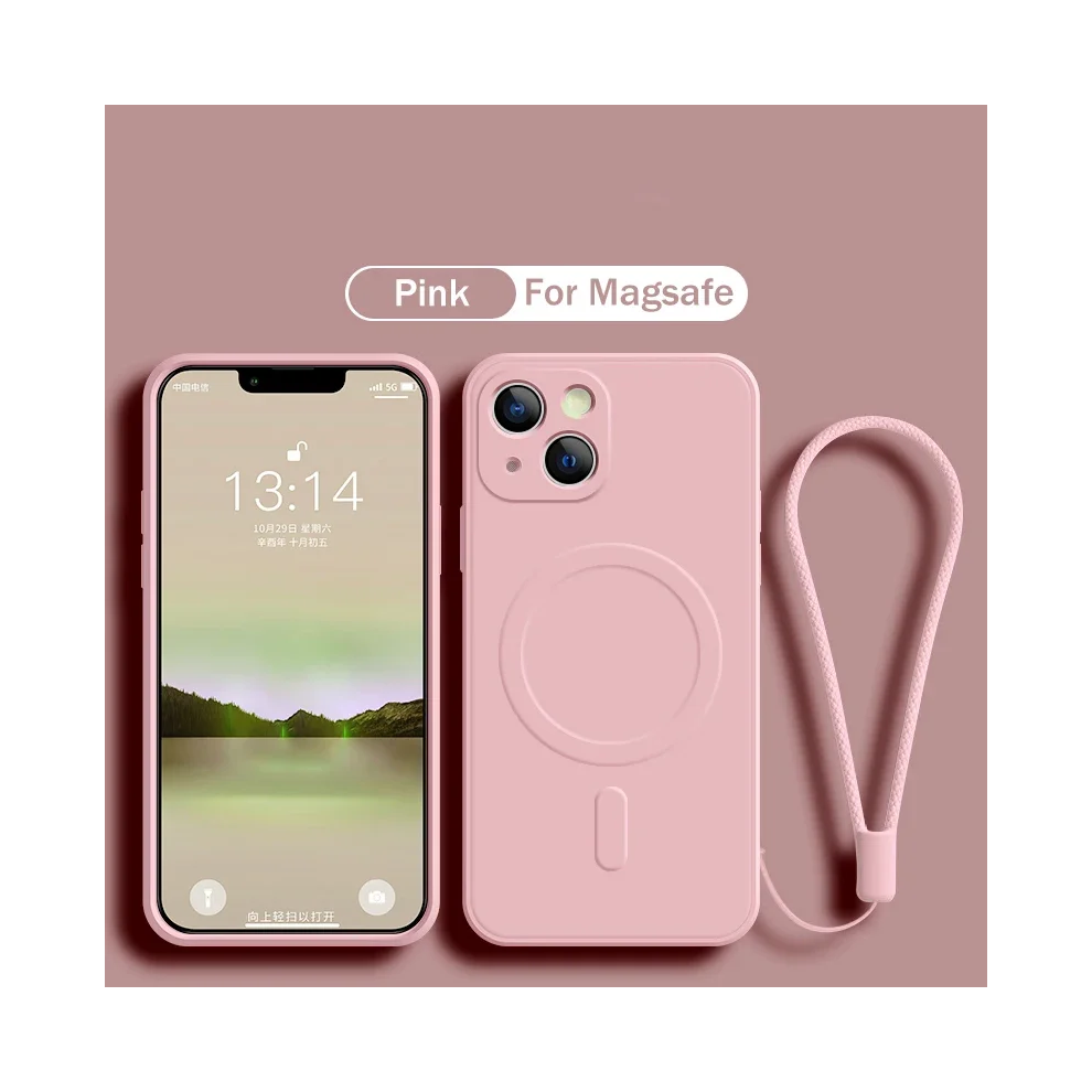 (, For Iphone 16Promax) Liquid Silicone Case For Iphone 16 15 14 13 12 11 Pink 967855118499