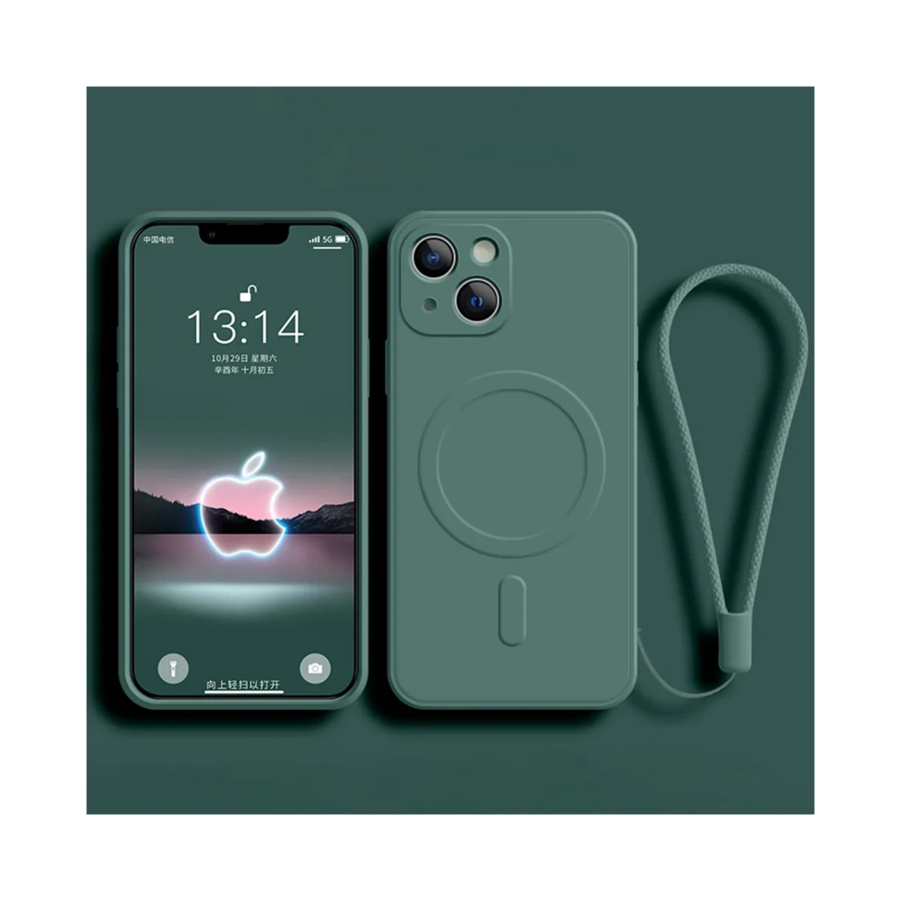 (, For Iphone 16Promax) Liquid Silicone Case For Iphone 16 15 14 13 12 11 Green 967855118642