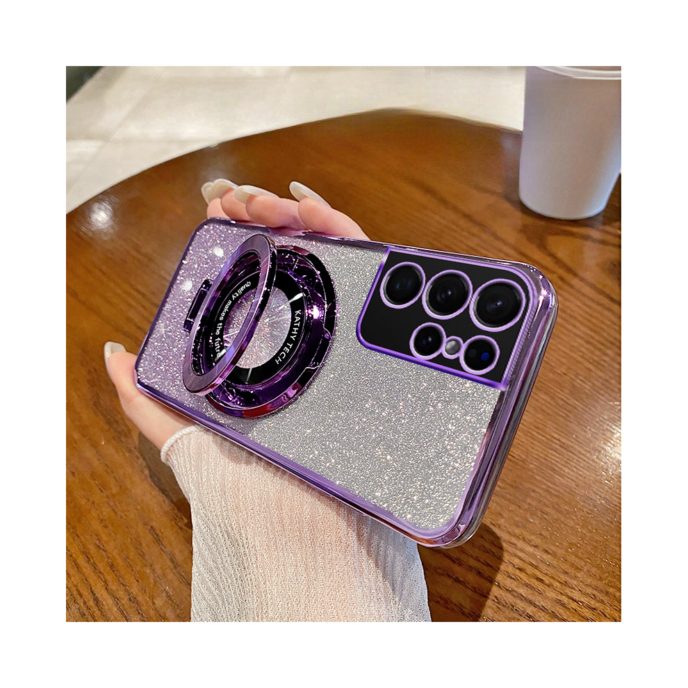 (, S22) Gradient Glitter Stand Case For Samsung Galaxy S24 Purple 967855137377