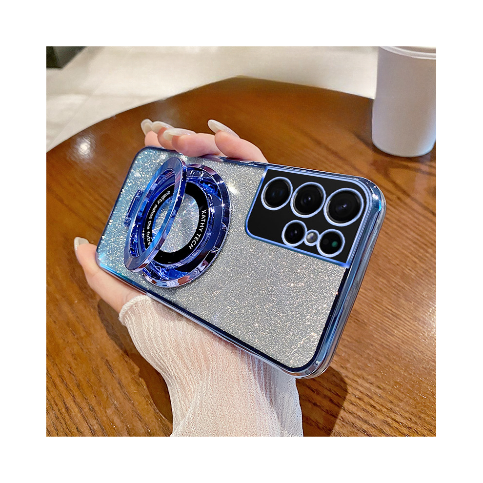 (, S21) Gradient Glitter Stand Case For Samsung Galaxy S24 Blue 967855137544