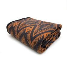 Manta de lana Merino PuTian para camping - 63" x 51" Naranja Bohemio, ideal para camping y emergencias