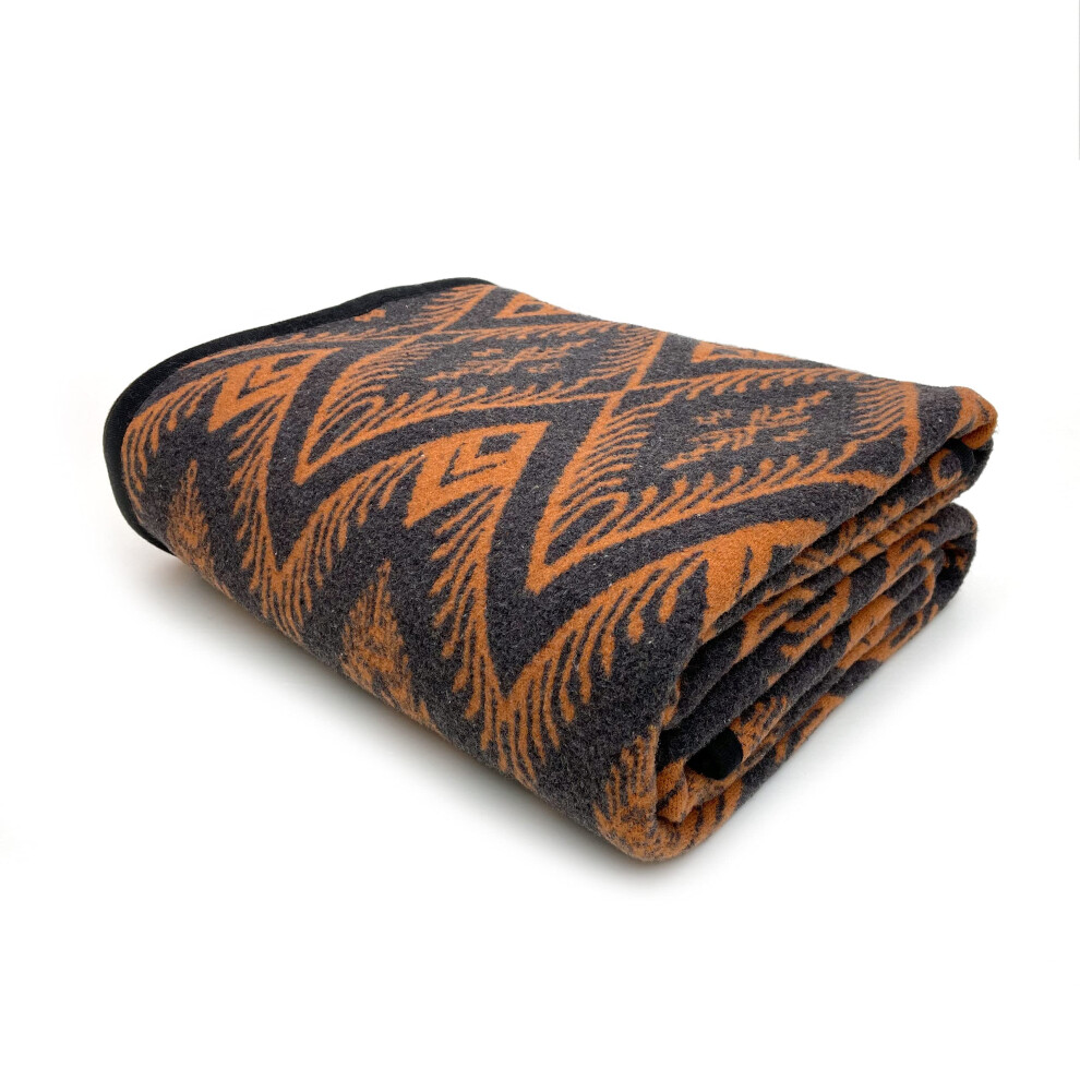 Photos - Other for Recreation PuTian Merino Wool Blanket Camping Outdoor Blanket - 63"""" x 51"""" Bohemia Orange Great for Camping Outdoors Sporting Even