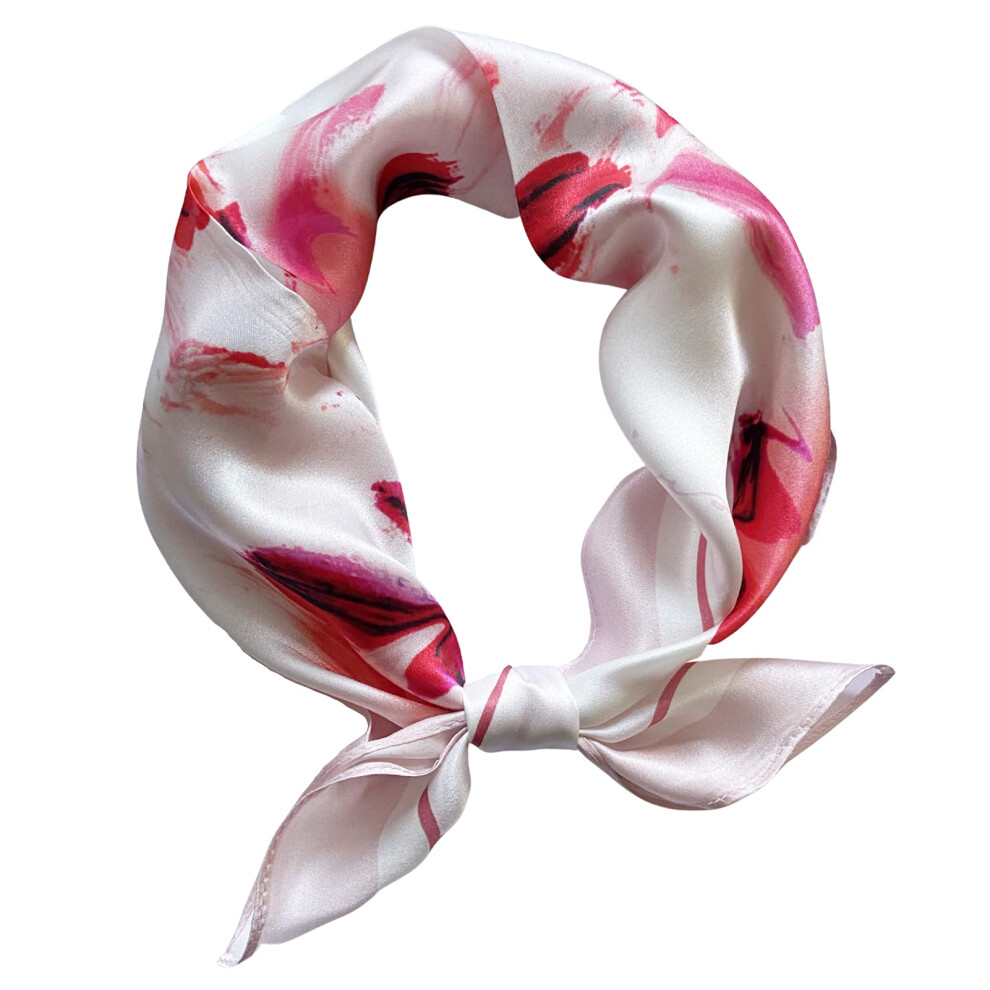 PoeticEHome Petit foulard carr? 100 % soie de m?rier v?ritable pour femme, 21 foulards l?gers imprim?s, emballage cadeau J1 - Rose Story