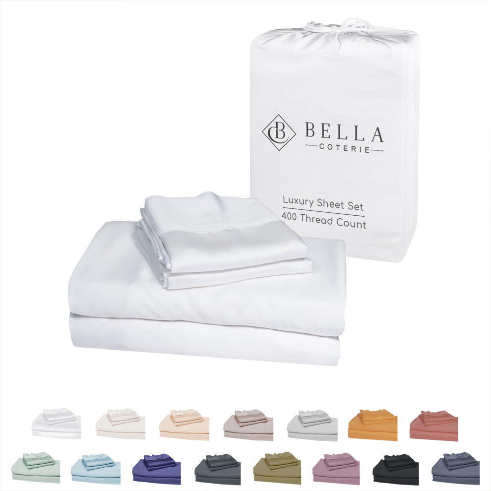 Ensemble de draps Split King 100 % viscose de bambou biologique Plus doux que la soie Satin et coton rafra   chissant pour les dormeurs chauds 2-18