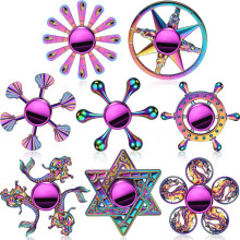 8 sztuk Rainbow Metal Spinner Cool Finger Spinners Spinner Szybkie rece Zabawki na stres lekowe Prezent dla doroslych i nastolatkw (elegancki st