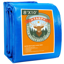 Plachty Heavy Duty Vodotesn 8x10 Modr Tarp Vodotesn Plastov Poly 16 mil siln plachta s kovovmi pruchodkami kadch 19,5 palcu  nouzov kryt pr
