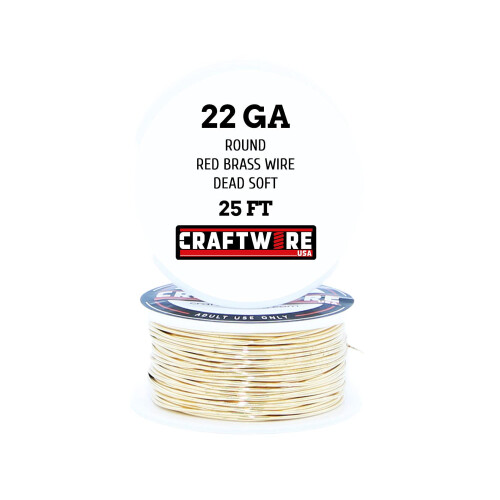 Solid Bar R?d Messing Wire Rund Udvalg Bright Dead Soft 25 fod 22 gauge 2