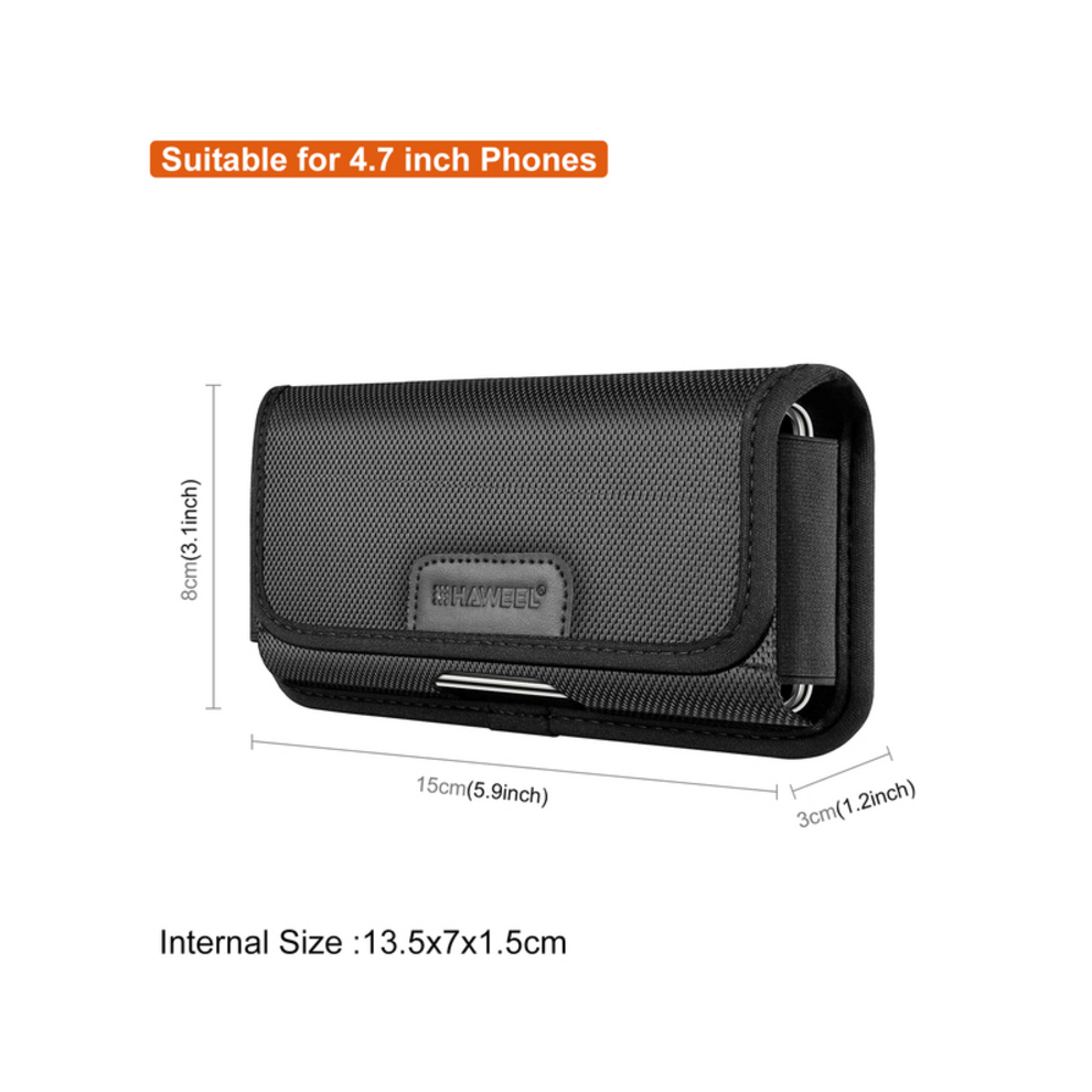 (Horizontal L) 4.7-6.8inch Phone Nylon Pouch Multifunction Cell P
