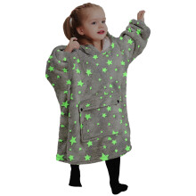 KFUBUO Bärbar Fleece Hoodie för Barn 2-6 År med Fickor