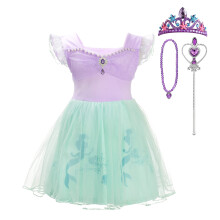Disfraz de princesa sirena Daisy, ropa elegante para Halloween, fiesta, falda de tul, atuendo de verano con accesorios para ni   as peque   as, estil