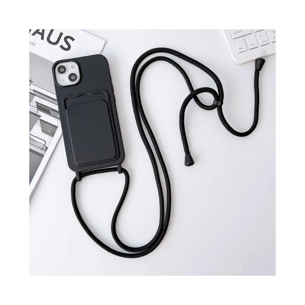 (, Iphone 13) Crossboby Lanyard Rope Phone Case For Iphone 16 15 Black 967855170695
