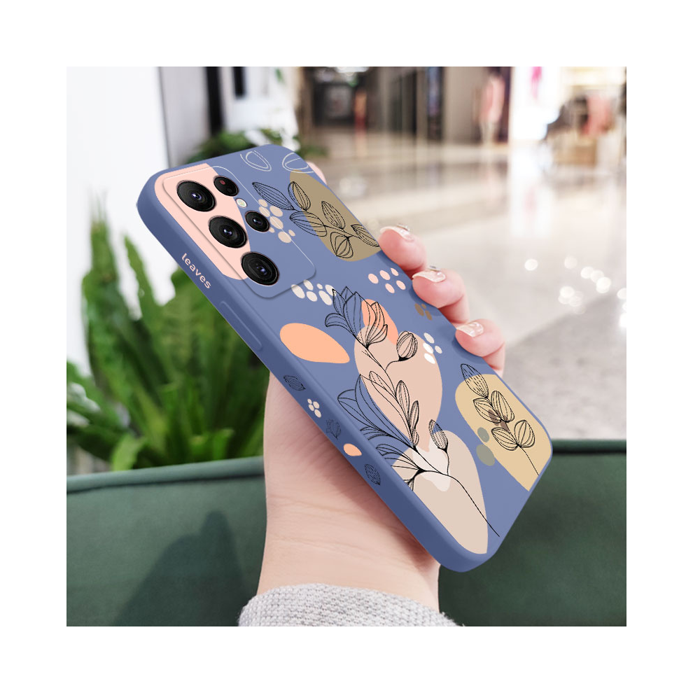 (Light Galaxy S23 Ultra) Abstract Plants Phone Case For Samsung Galaxy S25 Blue 931287550349