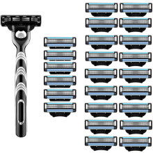 24x Mens Manual Razor Blades with Shaving Rack