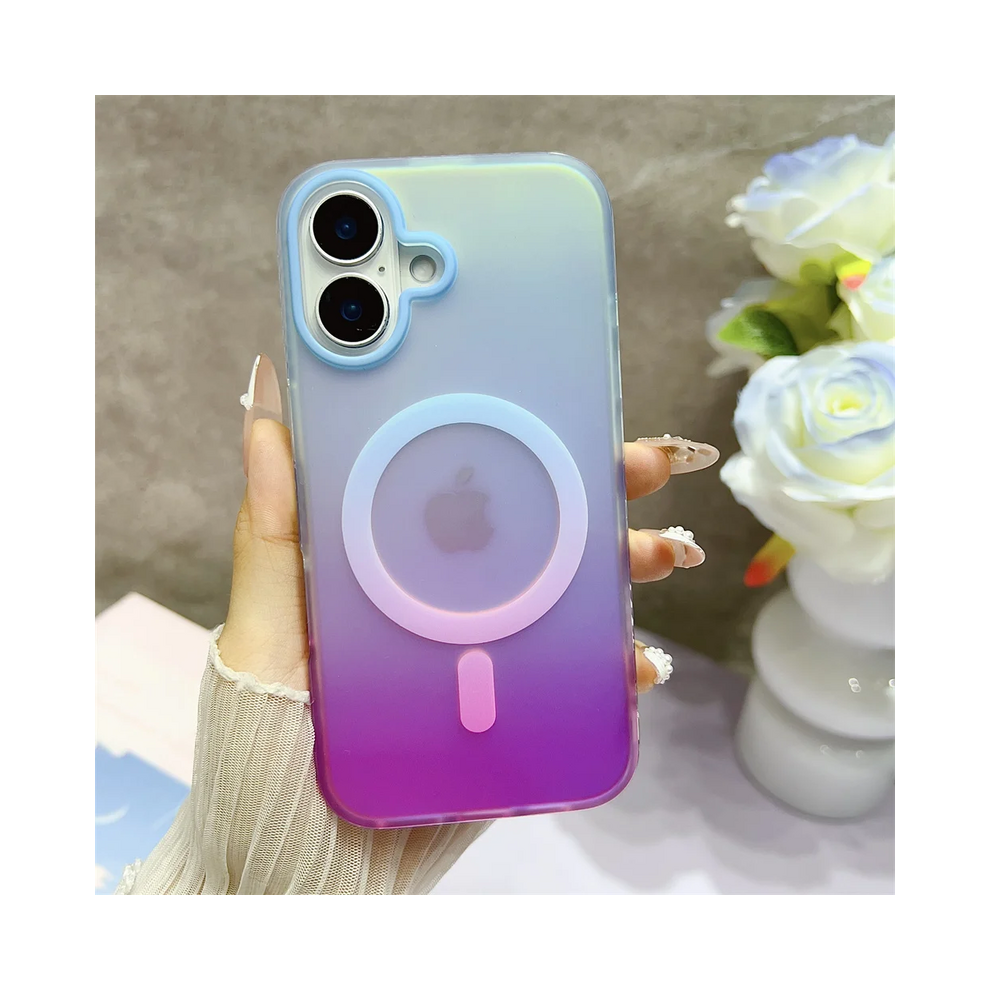 (Blue Purple, For Iphone 15 Promax) Magsafe Magnetic Matte Gradient Case For Iphone 16 Blue,Purple 931287566166