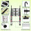 Multi-Purpose Folding with Detachable Hooks, Stainless Steel Ladders 14 Adjustable Steps, Extendable Resistant Foldable Ladder, Max Load 150kg 3