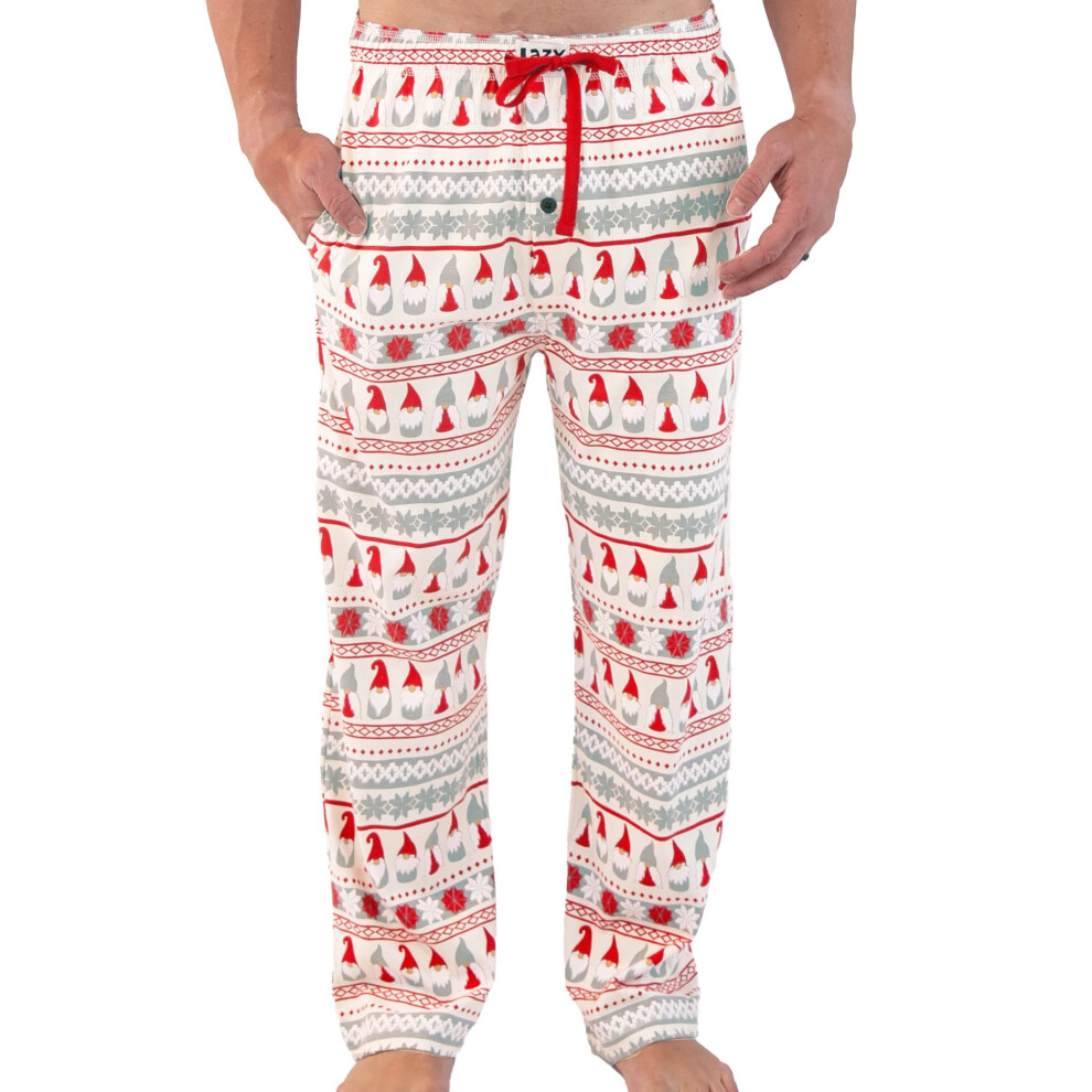 Pantalon de pyjama Lazy One pour homme, bas s   par   , pantalon de d   tente, gnome dr   le, vacances, taille XS