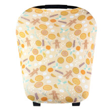 Baby Car Seat Cover Canopy and Nursing Cover Multi-Use Stretchy 5 in 1 Gift""""Cider"""" by Copper Pearl