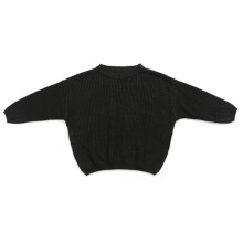 Baby flicka trjor verdimensionerade stickade trja varm crewneck lngrmad toppar blus fr spdbarns smbarn flicka (A-svart 6-9 mnader)