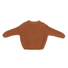 Afunbaby baby flicka trjor verdimensionerade stickade trja varm crewneck lngrmad toppar blus fr spdbarns smbarn flicka (A-brun 6-9 mnade