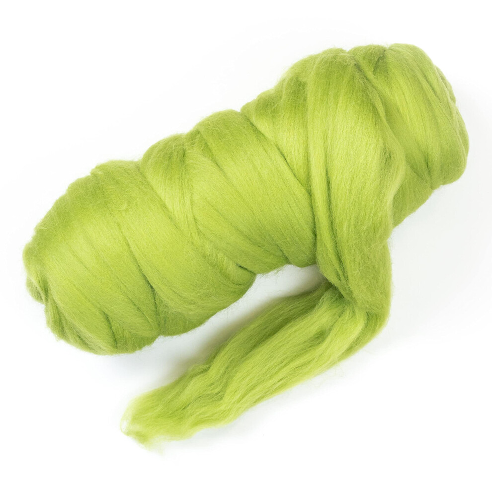 Laine Naturelle Color E Kondoos 1 Lb Meilleure Laine Pour Le Feutrage L'aiguille Feutrage Humide Artisanat Et Filage Pomme Verte 1 Lb-image