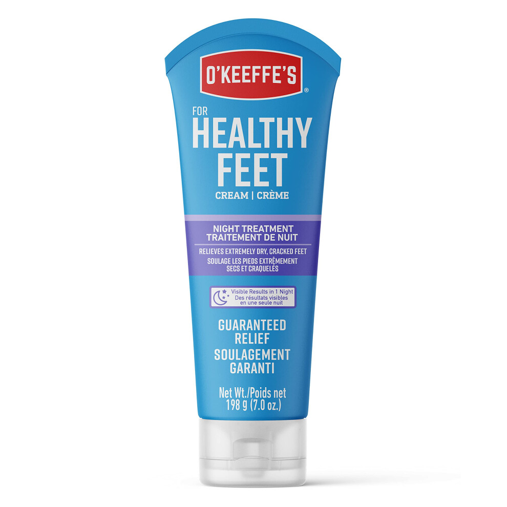 O'Keeffe's for Healthy Feet Night Treatment Foot Cream  Guaranteed Relief for Extremely Dry  Cracked Feet  Visible Results in 1 Night  7.0 Ounce Tube