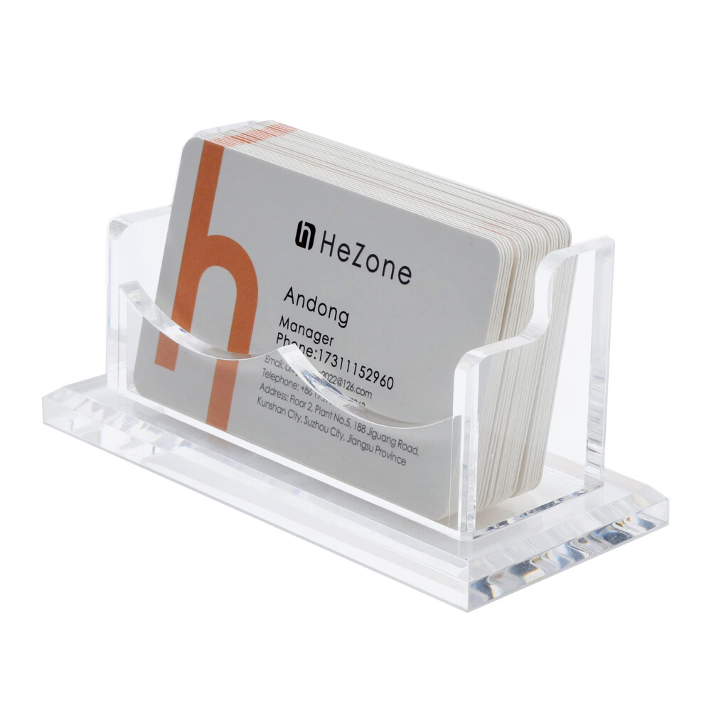 Business Card Holder for Desk Display  Clear Acrylic Cards Organizer Stand for Men and Women  Business Cards Case Rack 1 Pack  Holds 50 Cards-1 Slot-image-OPC-PFC267G-NEW