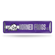 Rico Industries NCAA TCU Horned Frogs Home D?cor Letrero de metal para la calle (4 x 15 pulgadas) Ideal para el hogar, oficina, dormitorio y cu