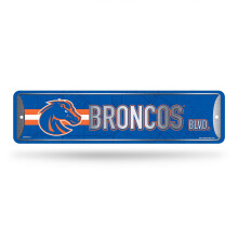 Rico Industries NCAA Boise State Broncos Home D?cor Letrero de metal para la calle (4 x 15 pulgadas) Ideal para el hogar, oficina, dormitorio y