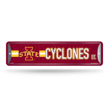 Rico Industries NCAA Iowas State Cyclones Home D?cor Letrero de metal para la calle (4 x 15 pulgadas) Ideal para el hogar, oficina, dormitorio