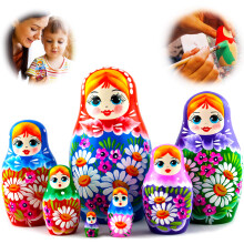AEVVV ryska hckande dockor handgjorda Matryoshka -dockor 5.3 i - traditionella ryska hckar dockor fr barn - stapla hckar dockuppsttning 7 st