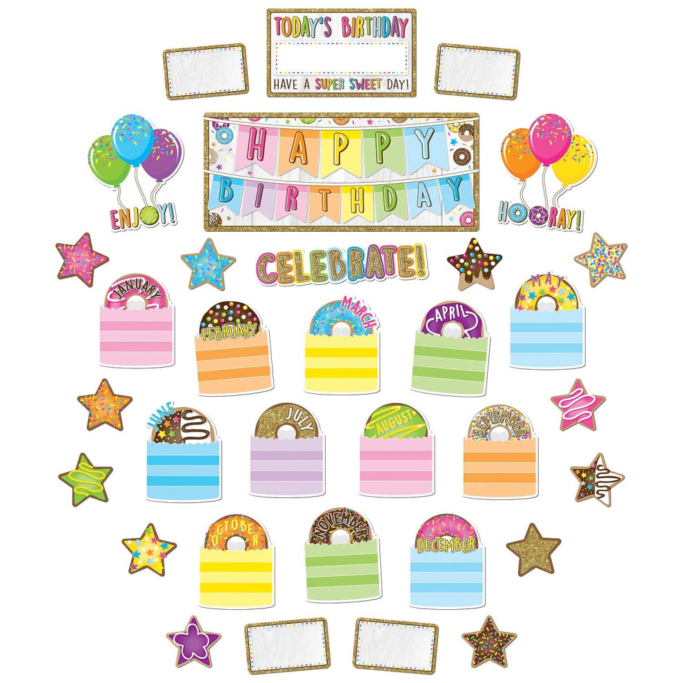 Ashley Productions Smart Poly Mini Ensemble De 33 Mini-Tableaux D'affichage D'anniversaire Motif Donutfetti-image