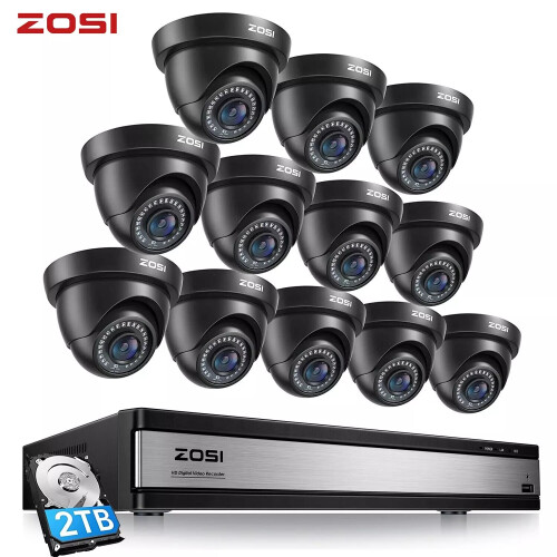 ZOSI 2MP 1080P CCTV Camera 16CH DVR 2TB HDD Home Security System