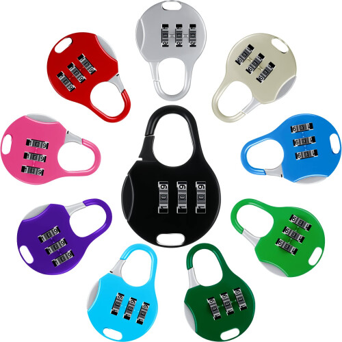 Moxweyeni 10 Pieces 3 Digit Combinations Padlock Safe Cipher Lock Mini ...