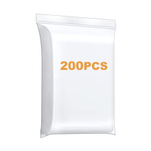 Foopama 200 Stck 5,1 x 7,6 cm dick, 4 mm, kleine, durchsichtige Plastiktten mit Polyverschluss und wiederverschliebarem Reiverschluss, strapazier